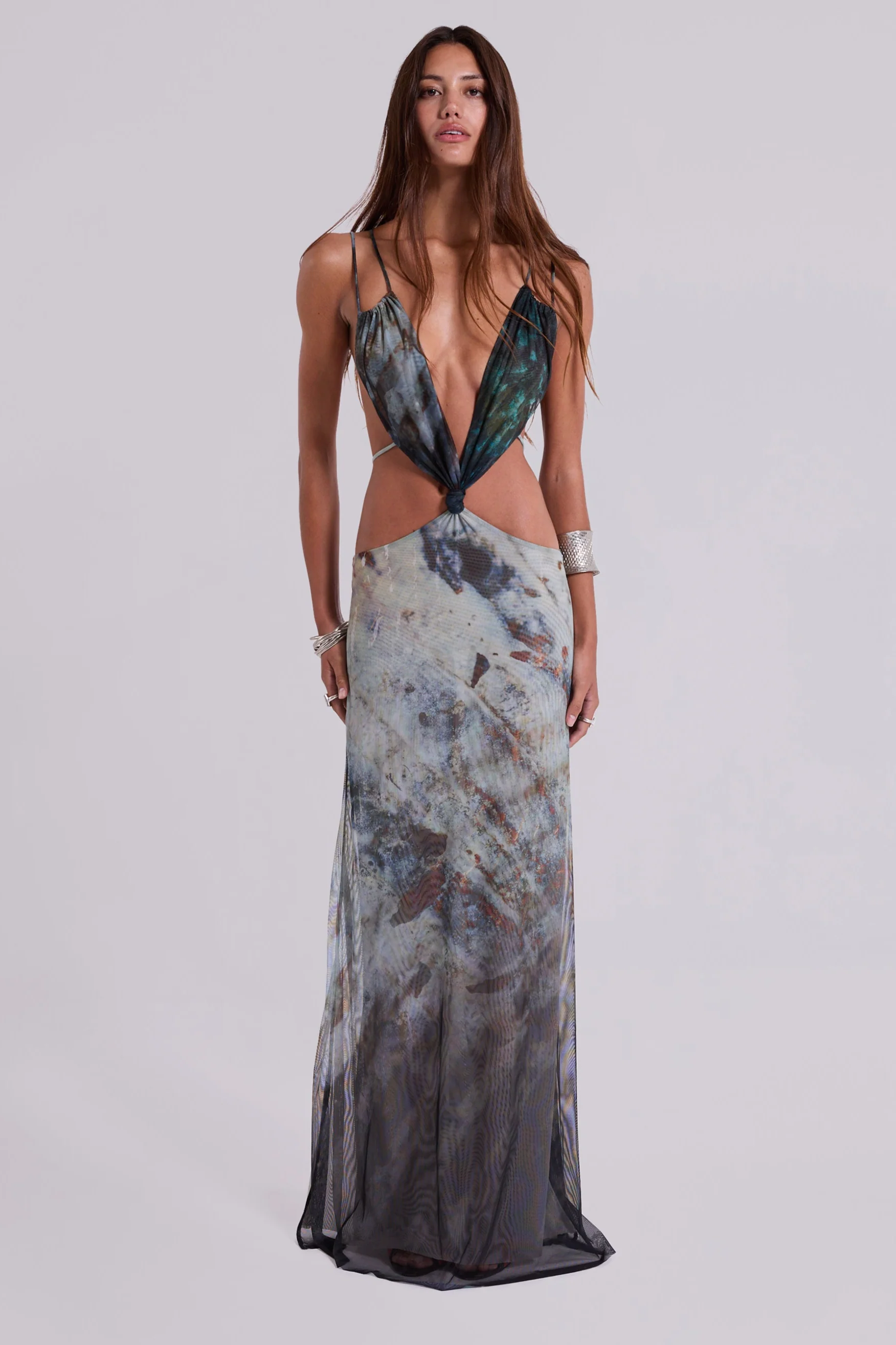 Azariah Maxi Dress With Turquoise Trim